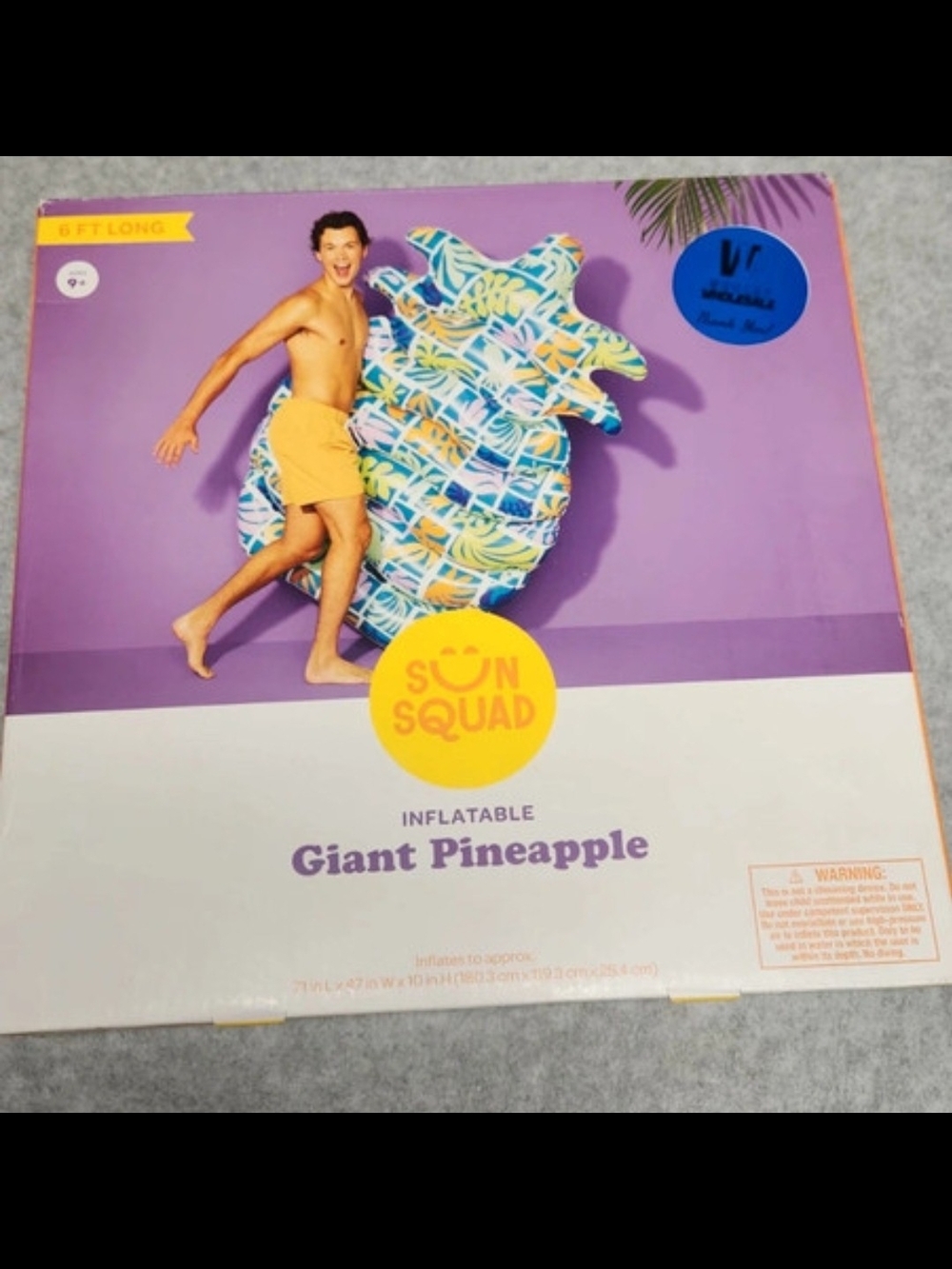 Sun Squad Inflatable Giant Pineapple - Purple Pattern
